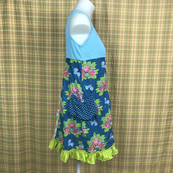 Matilda Jane Girls Blue Floral Panel Dress 14 - Picture 2 of 7